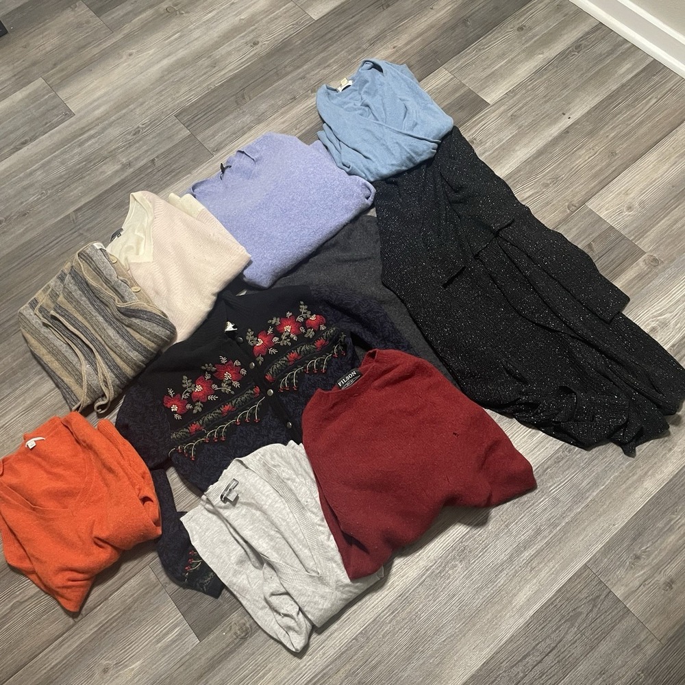 Cashmere Wool Sweaters Lot of 10 Flawed Pilling Crafters Cutters Filson Vince.